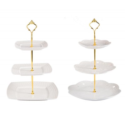 Ceramic cake stand with metal holder