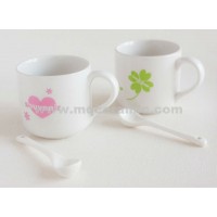 Porcelain mug with spoon