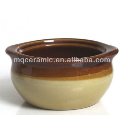 10oz Brown color Ceramic Soup crocks