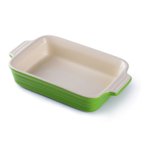 microwave safe rectangular shape cheap fine quality bakeware ceramic with handle W0758