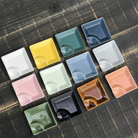 Korean barbecue shop wholesale cheap pure color glazed mini ceramic sauce dish