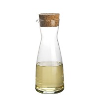 Food Grade Customized Round 500ml Glass Olive Oil and Vinegar Dispenser Bottles with Cork Lids Glass Kitchenware