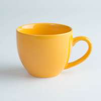 10oz yellow ceramic cup W0549